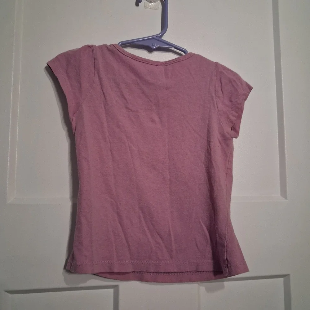 Disney Frozen Anna Radiant Heart Pink Graphic T-Shirt Girls Size 3T Glitter